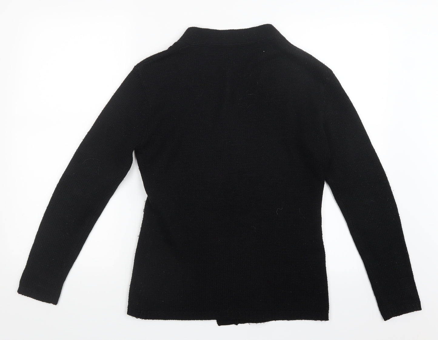 Preworn Womens Black  Knit Cardigan Jumper Size M
