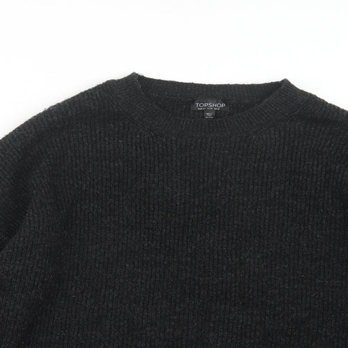 Topshop Womens Black  Knit Pullover Jumper Size 14