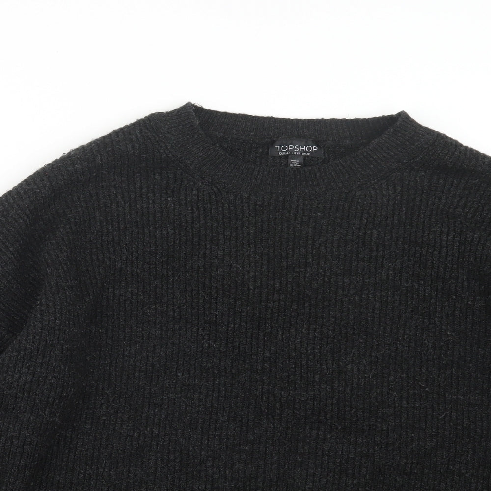 Topshop Womens Black  Knit Pullover Jumper Size 14