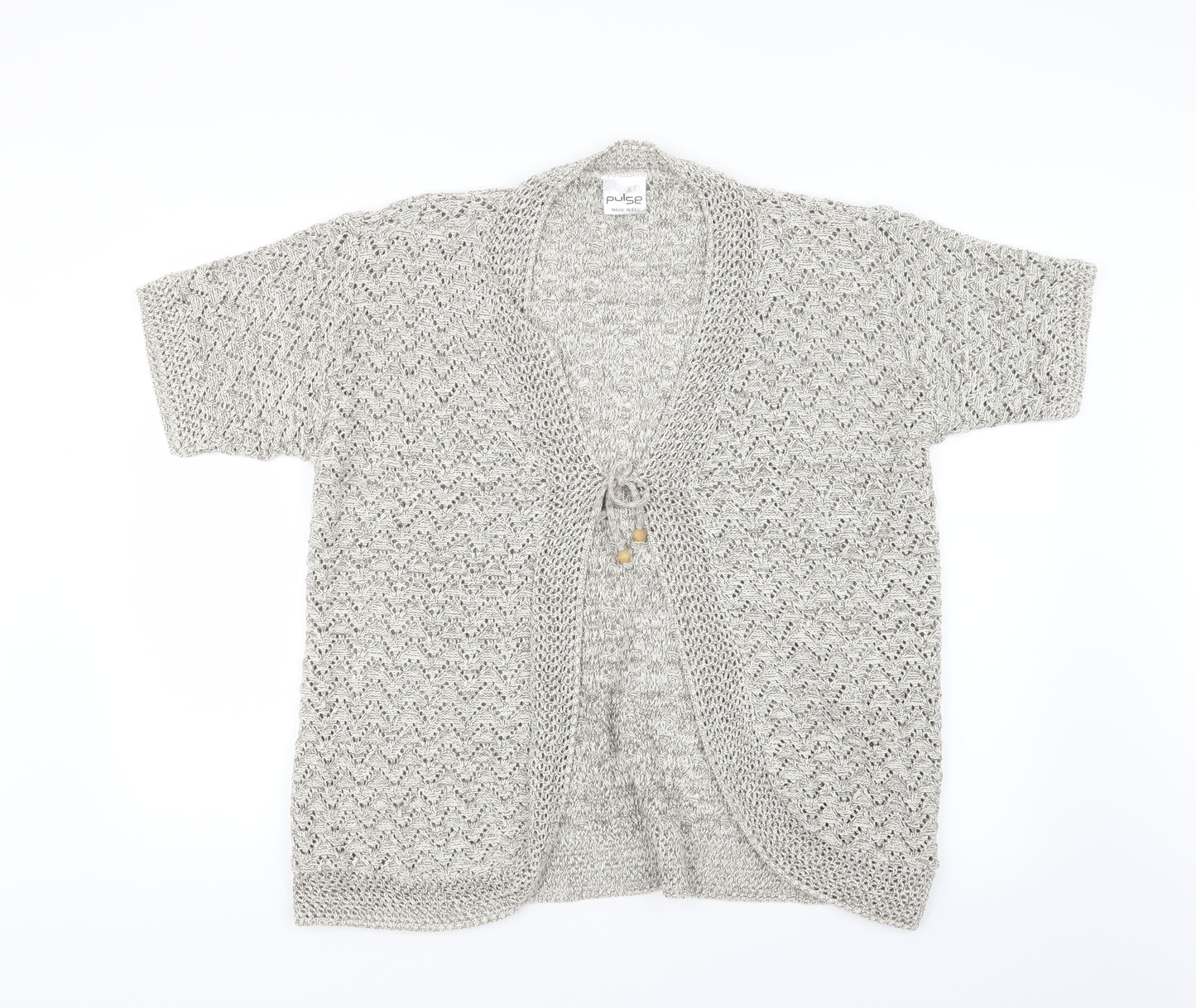 Pulse Womens Beige  Knit Cardigan Jumper Size 2XL