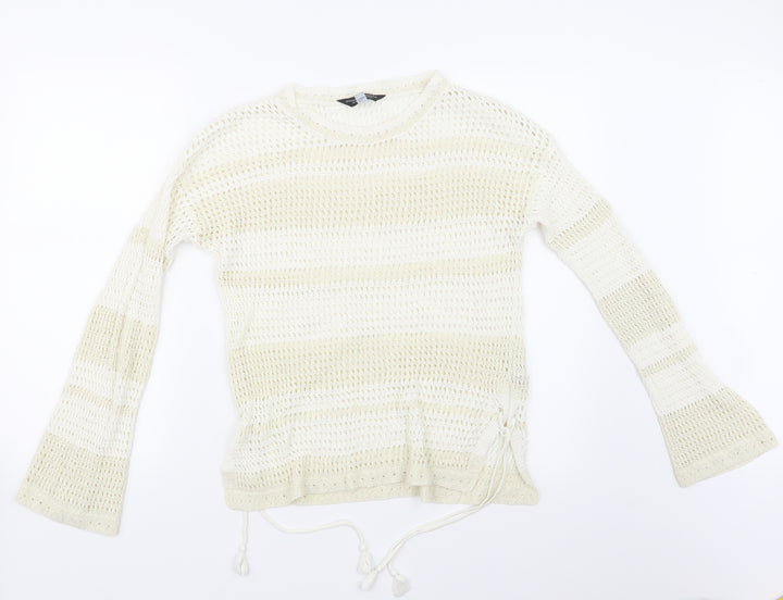 Dorothy Perkins Womens White Knit Pullover Jumper Size 12