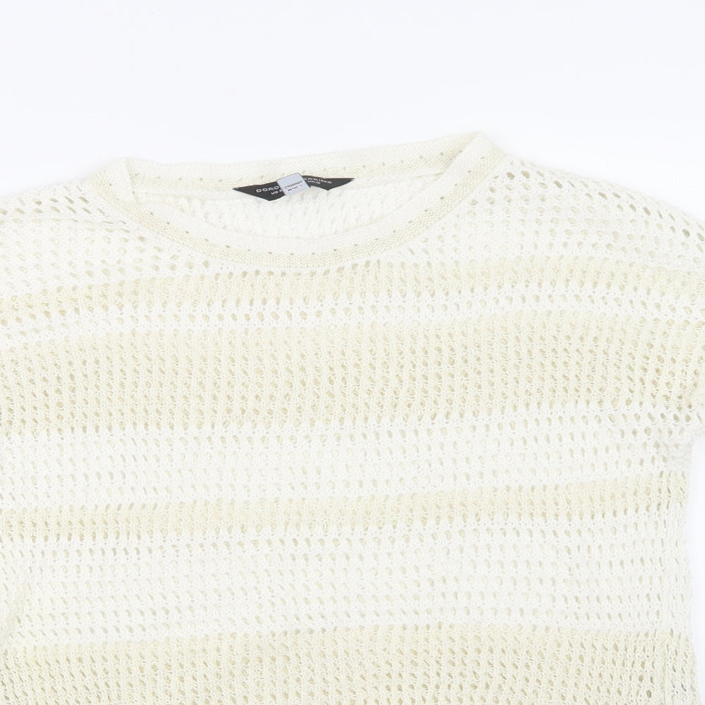 Dorothy Perkins Womens White  Knit Pullover Jumper Size 12