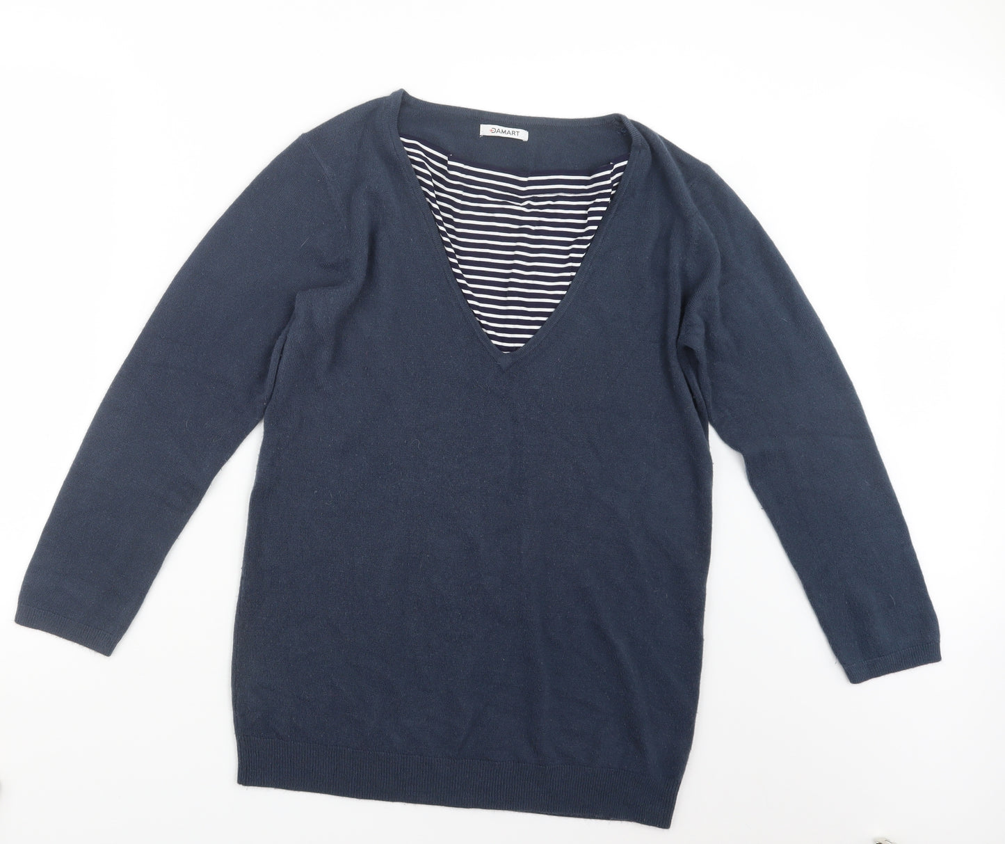 Damart Womens Blue  Knit Pullover Jumper Size 14