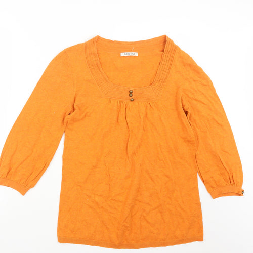 George Womens Orange  Knit Pullover Jumper Size 14