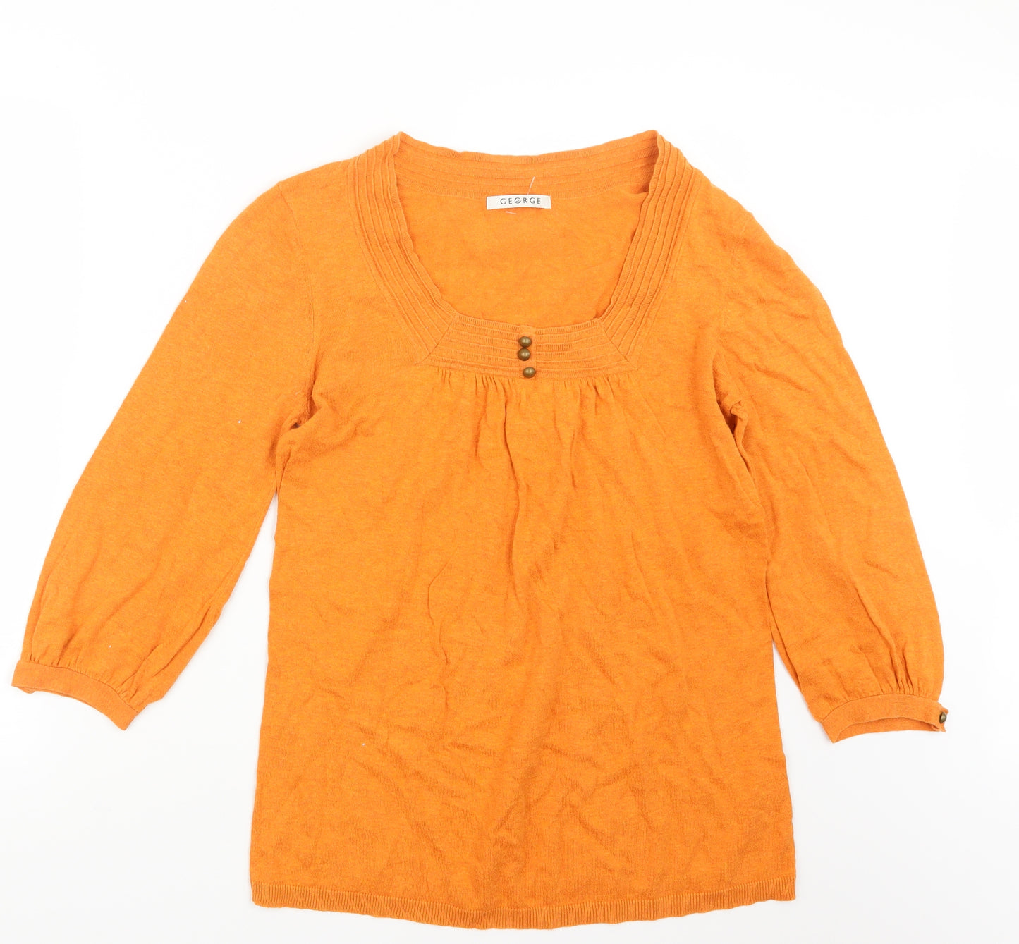 George Womens Orange  Knit Pullover Jumper Size 14