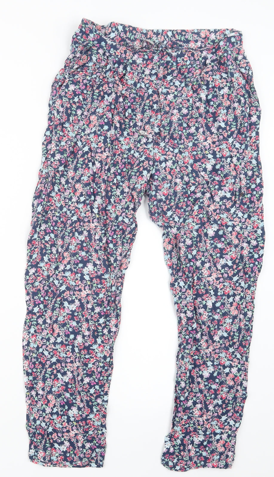 George Womens Blue Floral  Trousers  Size 12 L23.5 in