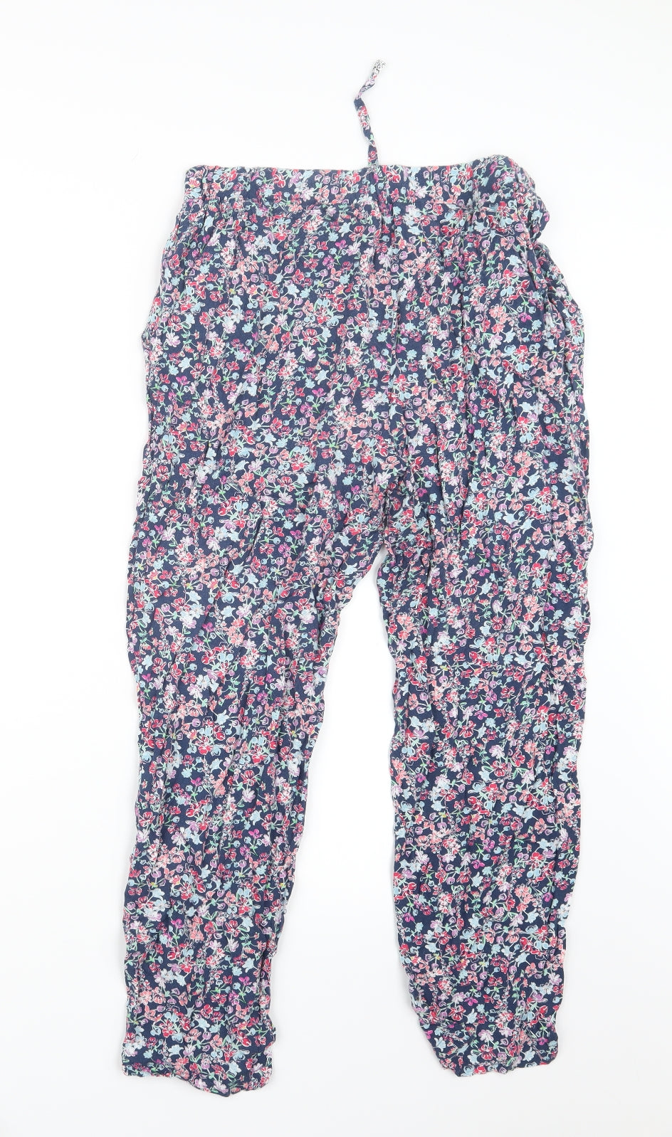 George Womens Blue Floral  Trousers  Size 12 L23.5 in