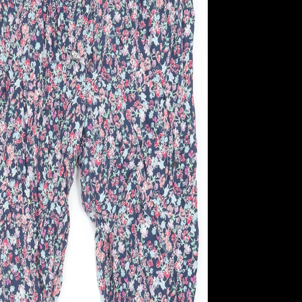 George Womens Blue Floral  Trousers  Size 12 L23.5 in