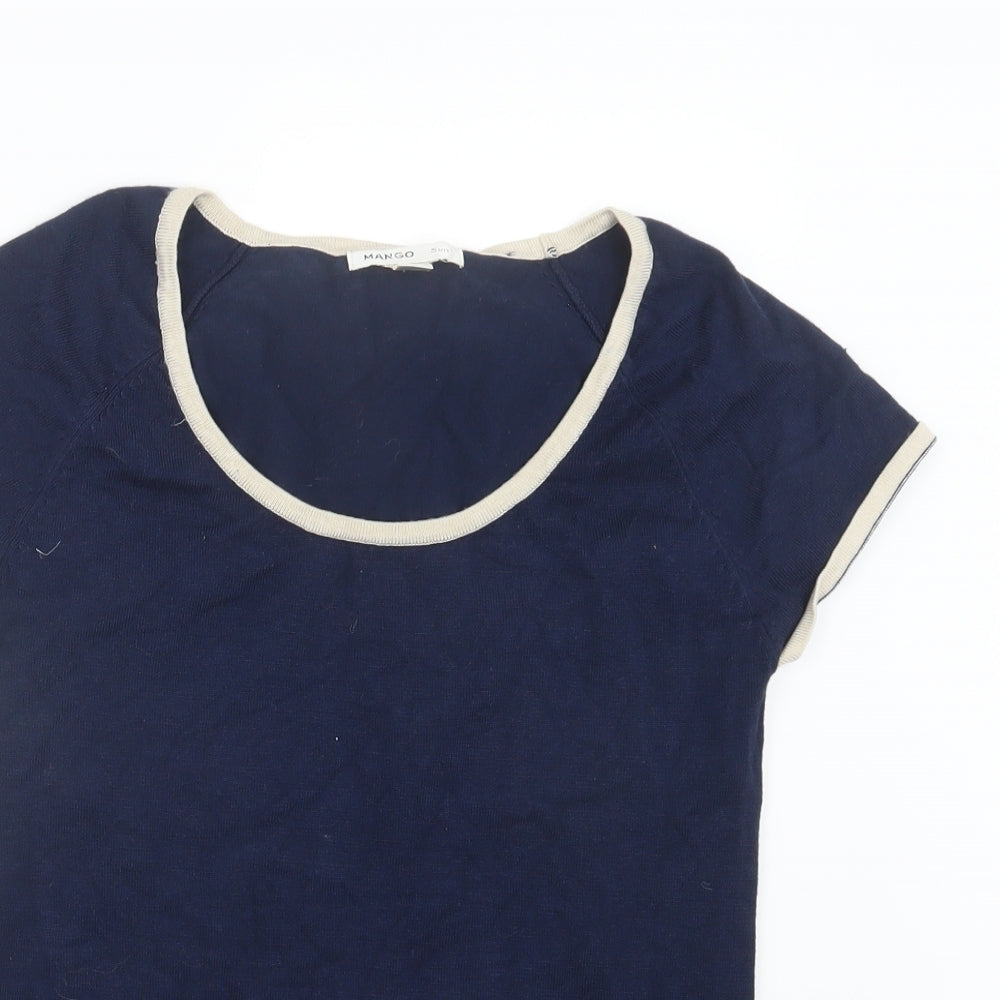 Mango Womens Blue  Knit Pullover Jumper Size M