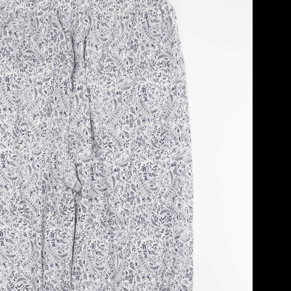 Bonmarché Womens Purple Geometric  Trousers  Size 24 L24 in