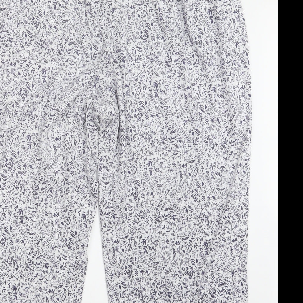 Bonmarché Womens Purple Geometric  Trousers  Size 24 L24 in