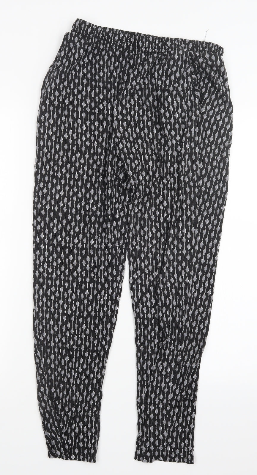 H&M Womens Black Geometric  Trousers  Size S L25 in