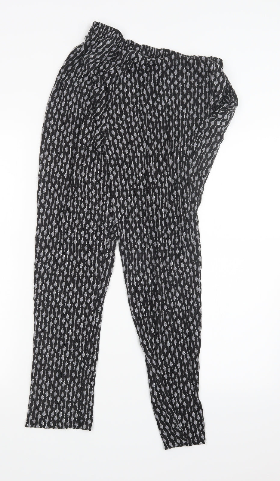 H&M Womens Black Geometric  Trousers  Size S L25 in