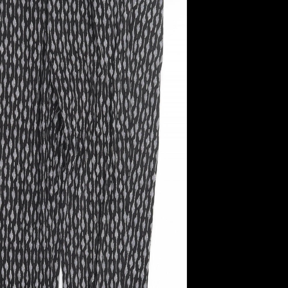 H&M Womens Black Geometric  Trousers  Size S L25 in