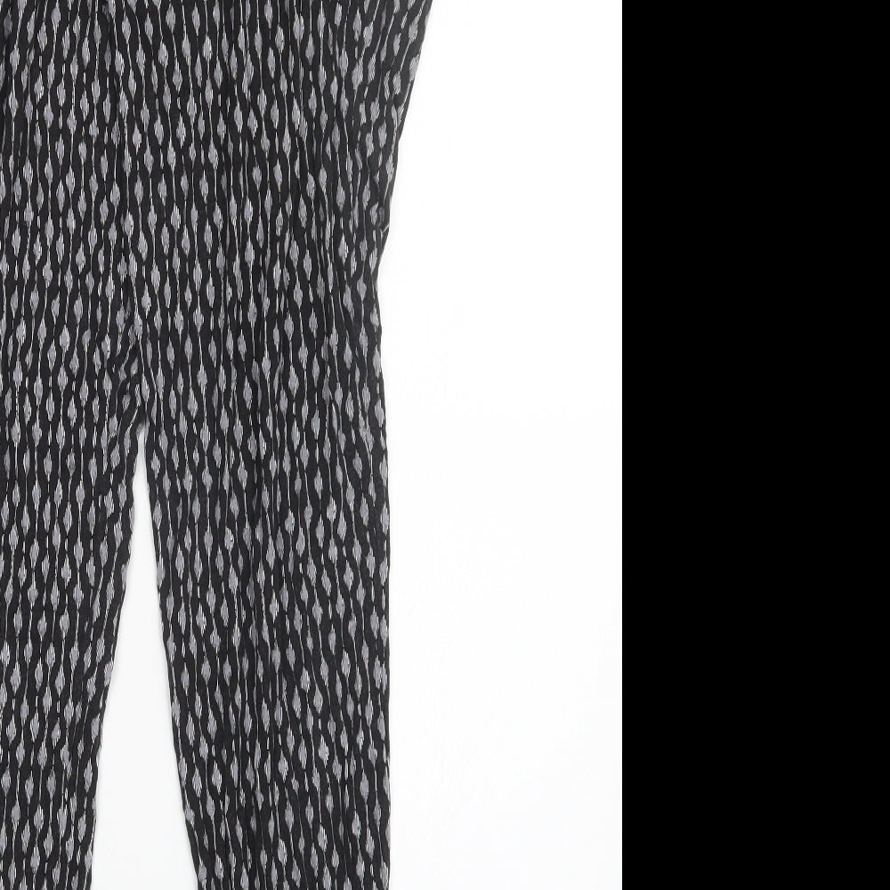 H&M Womens Black Geometric  Trousers  Size S L25 in