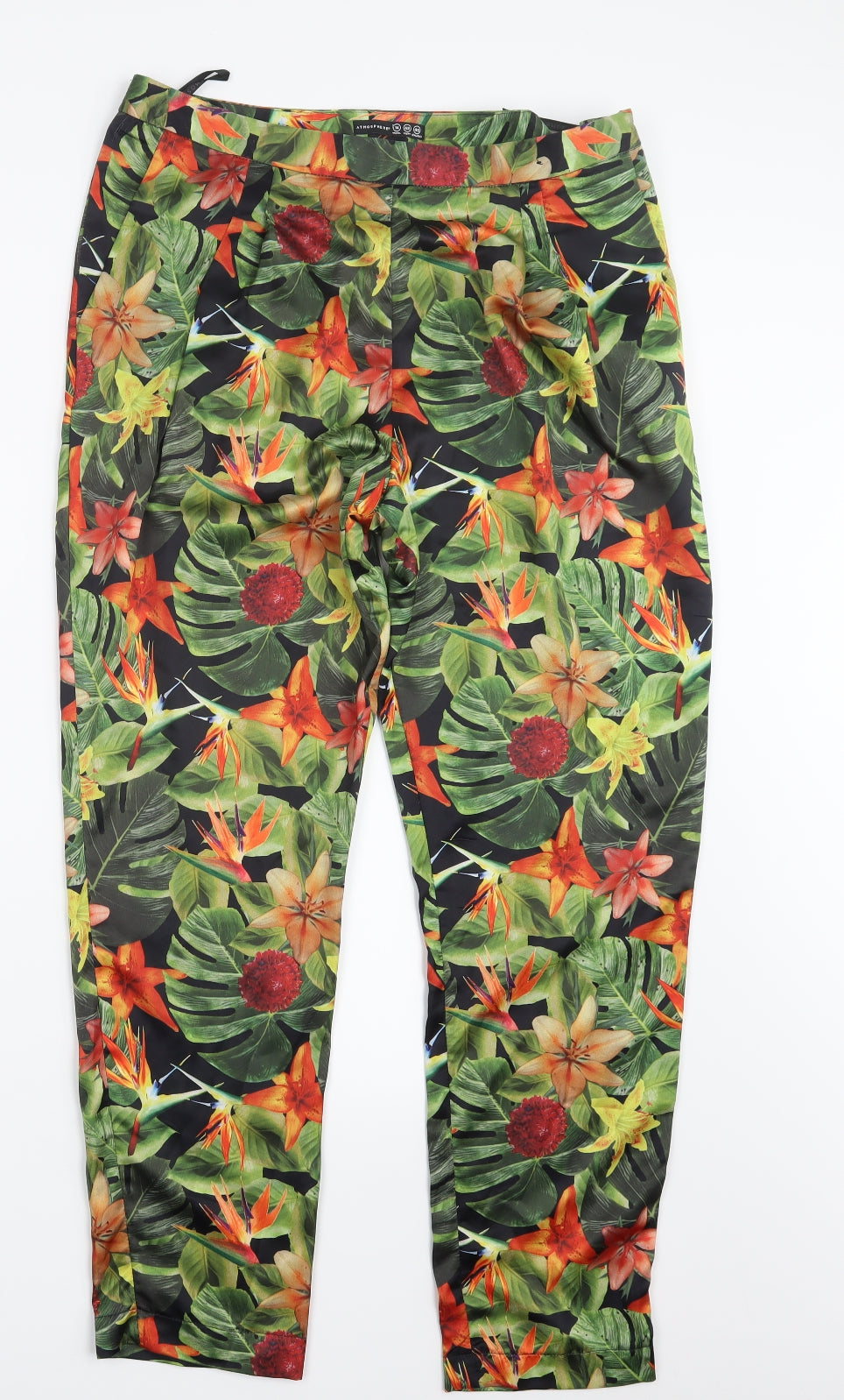 Atmosphere Womens Green Geometric  Trousers  Size 14 L28 in