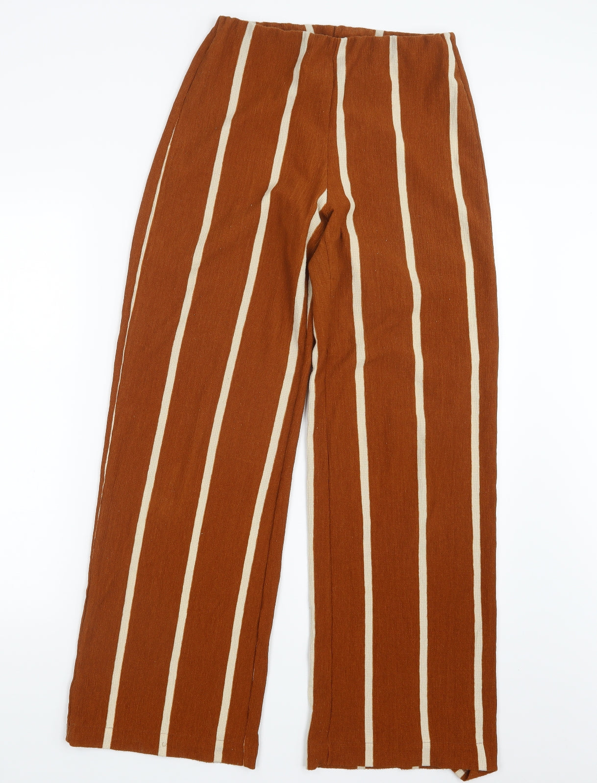 Preworn Womens Brown Striped  Trousers  Size 26 in L29 in