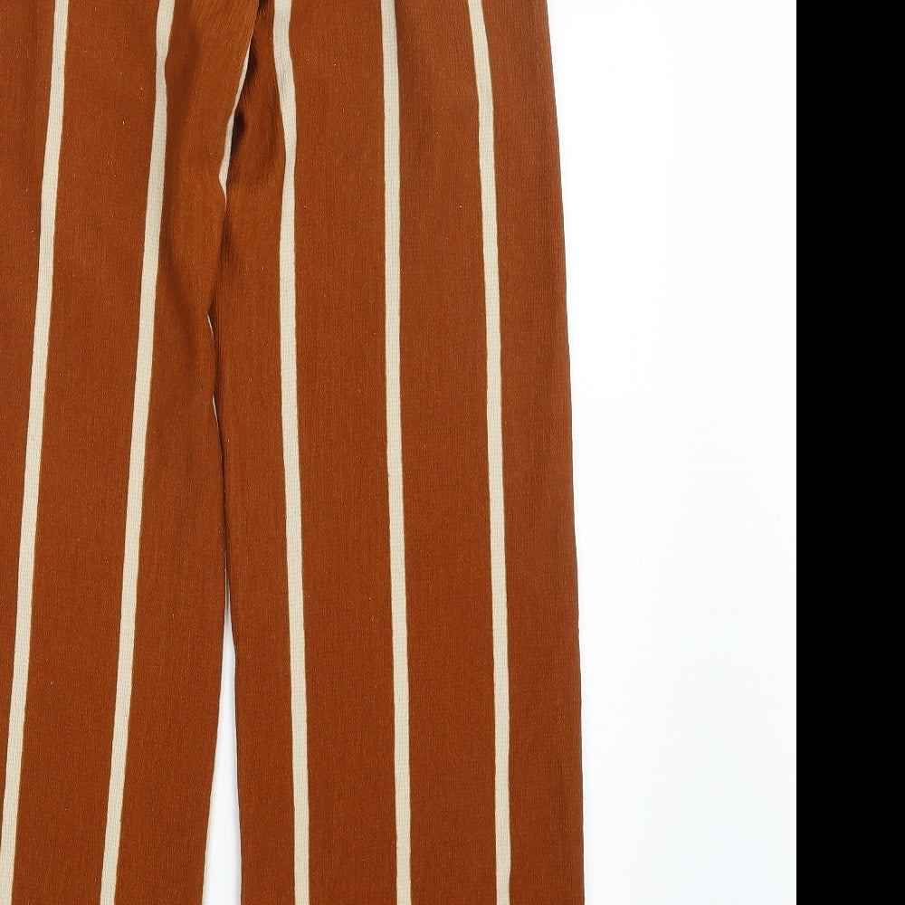 Preworn Womens Brown Striped  Trousers  Size 26 in L29 in