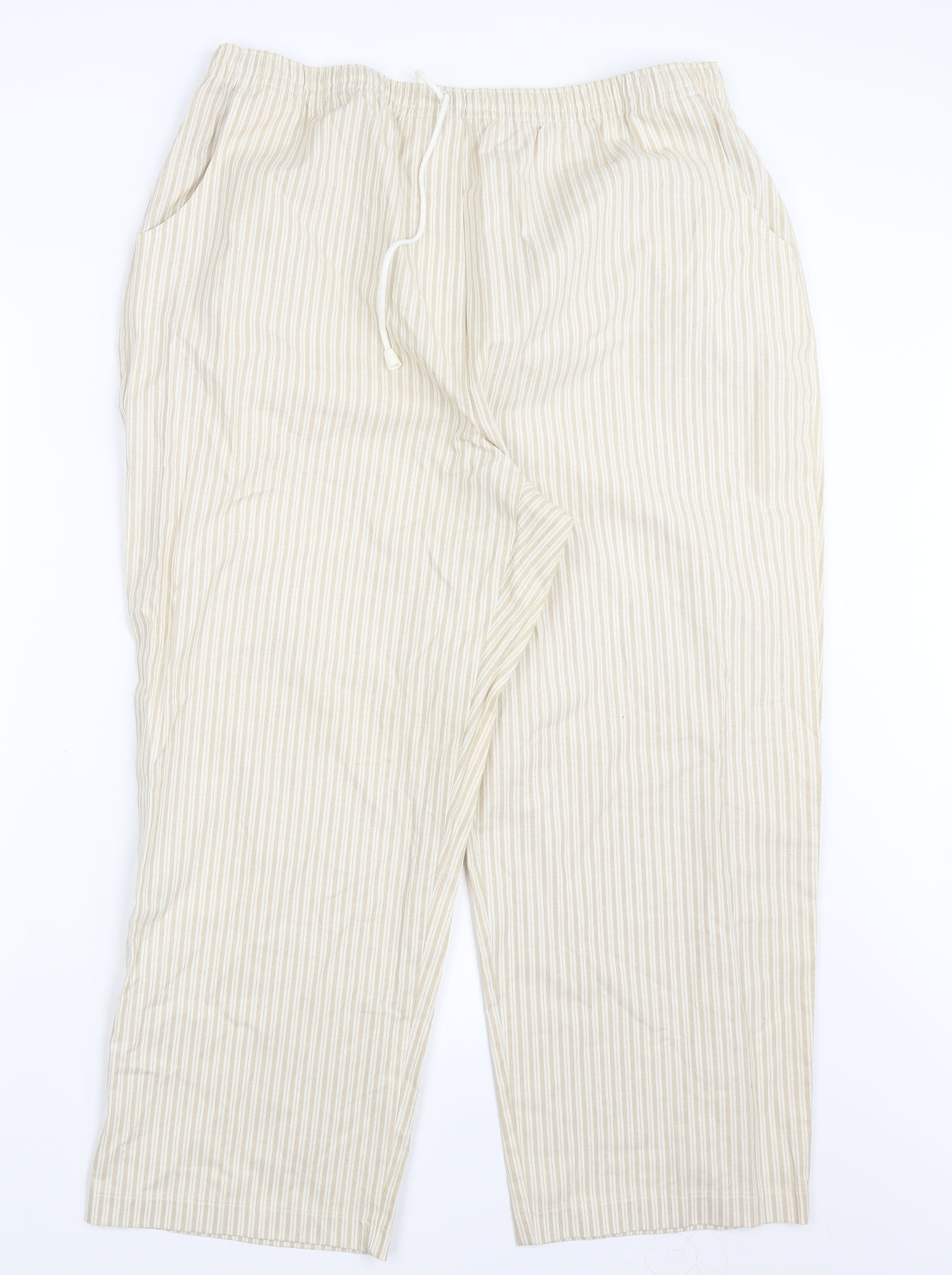 SportLeigh Womens Beige Striped  Trousers  Size 20 L25 in