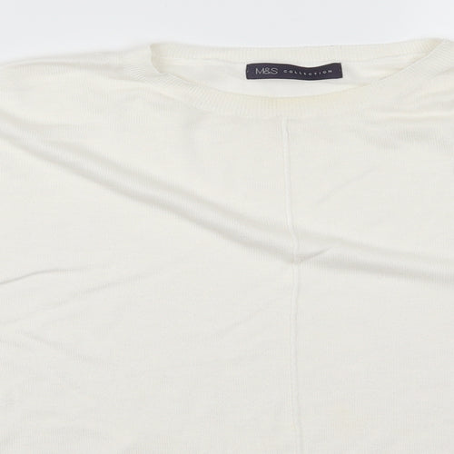 Marks and Spencer Womens White   Pullover Jumper Size L
