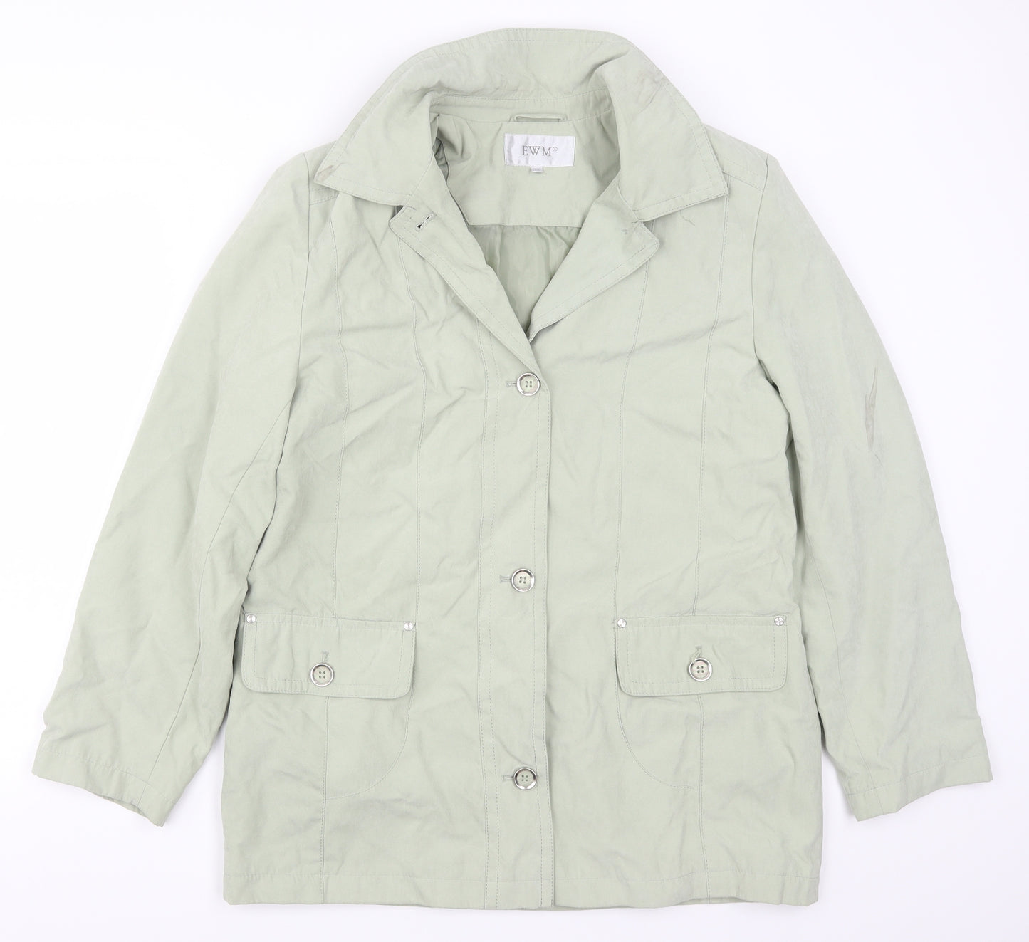 EWM Womens Green   Overcoat Coat Size 14