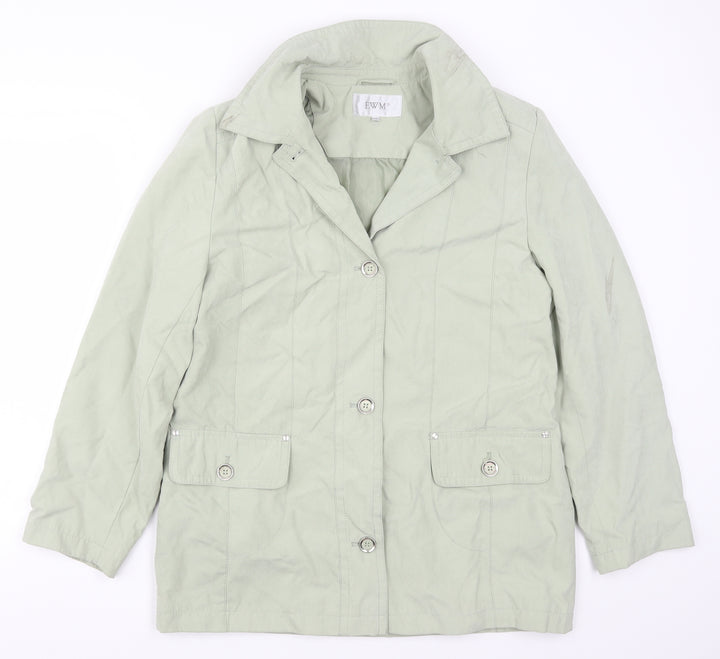 EWM Womens Green Overcoat Coat Size 14