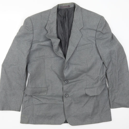 Preworn Mens Grey Striped  Jacket Suit Jacket Size 42