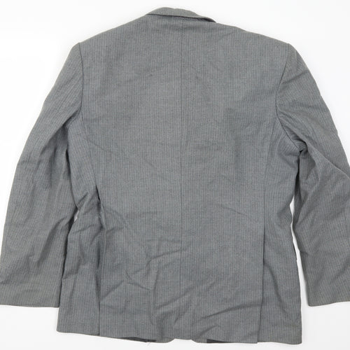 Preworn Mens Grey Striped  Jacket Suit Jacket Size 42