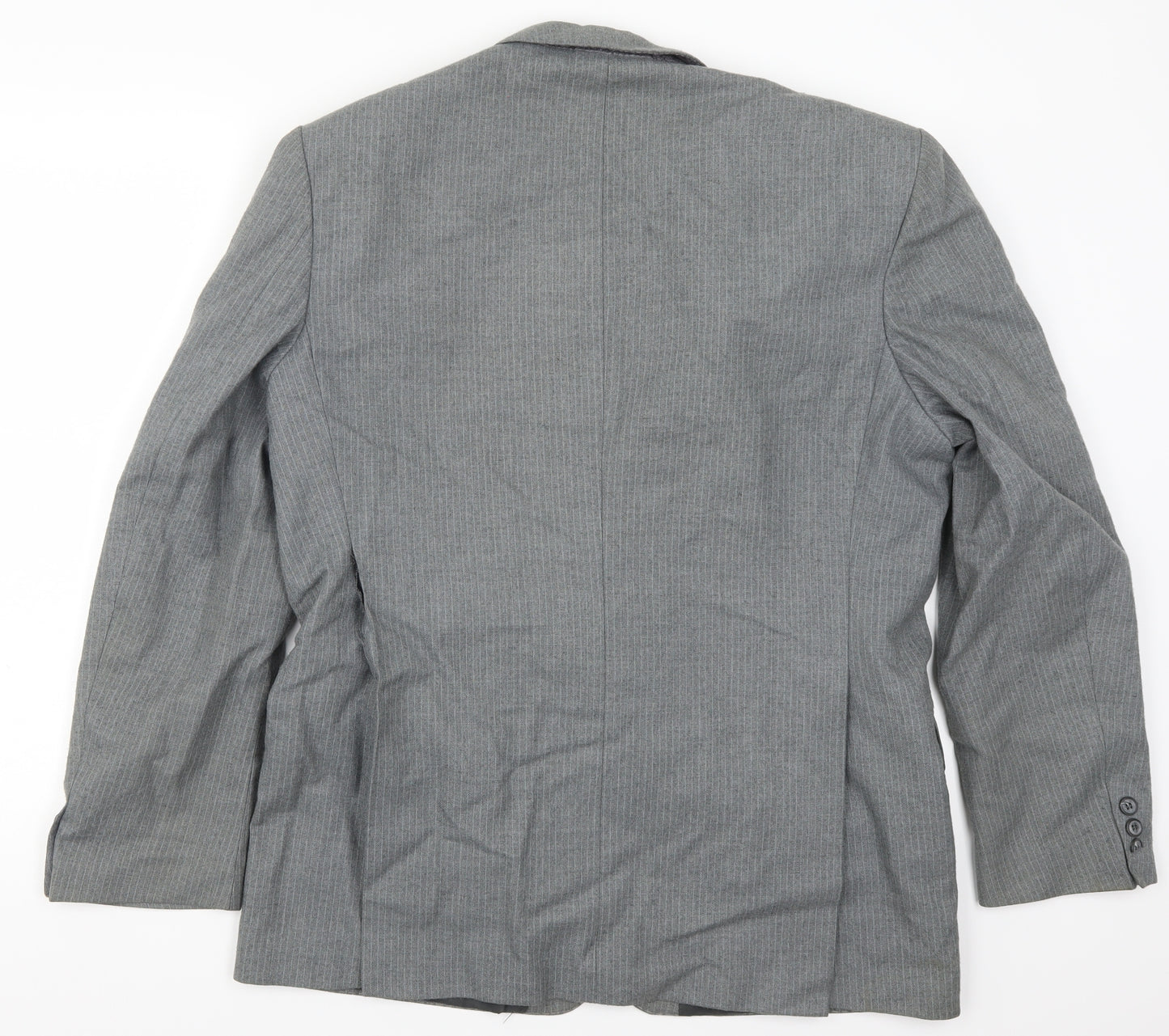 Preworn Mens Grey Striped  Jacket Suit Jacket Size 42