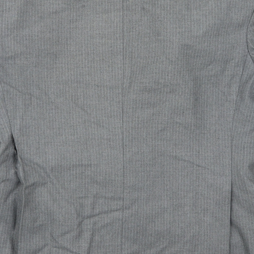 Preworn Mens Grey Striped  Jacket Suit Jacket Size 42