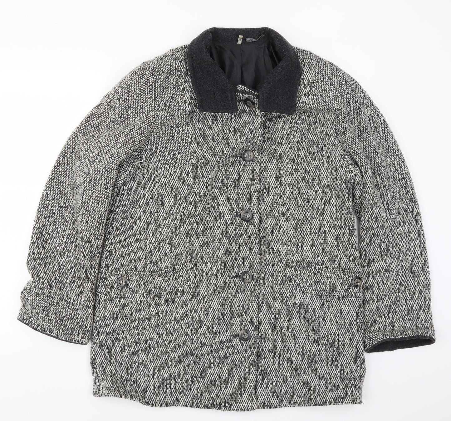 Preworn Womens Grey   Overcoat Coat Size 14