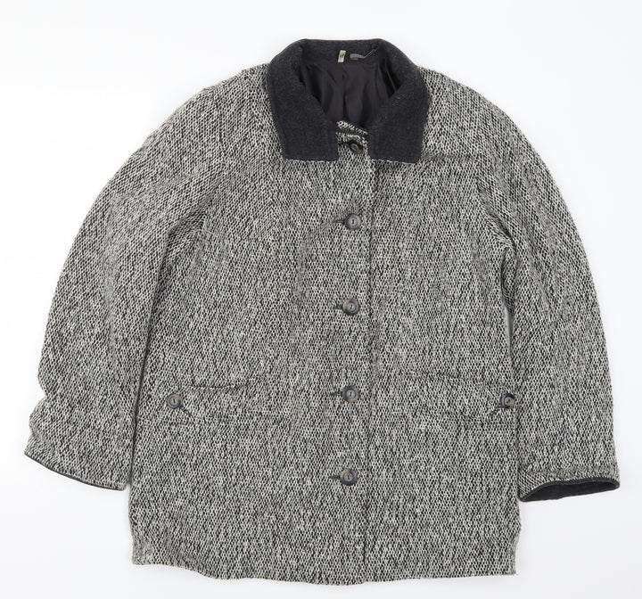 Preworn Womens Grey   Overcoat Coat Size 14