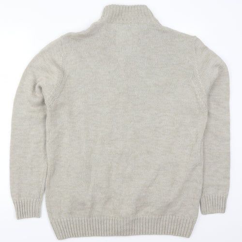 Atlas Mens Beige   Full Zip Jumper Size M
