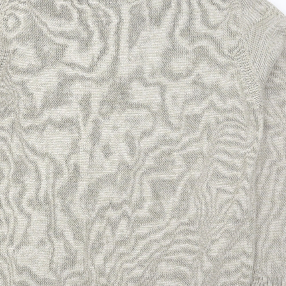 Atlas Mens Beige   Full Zip Jumper Size M