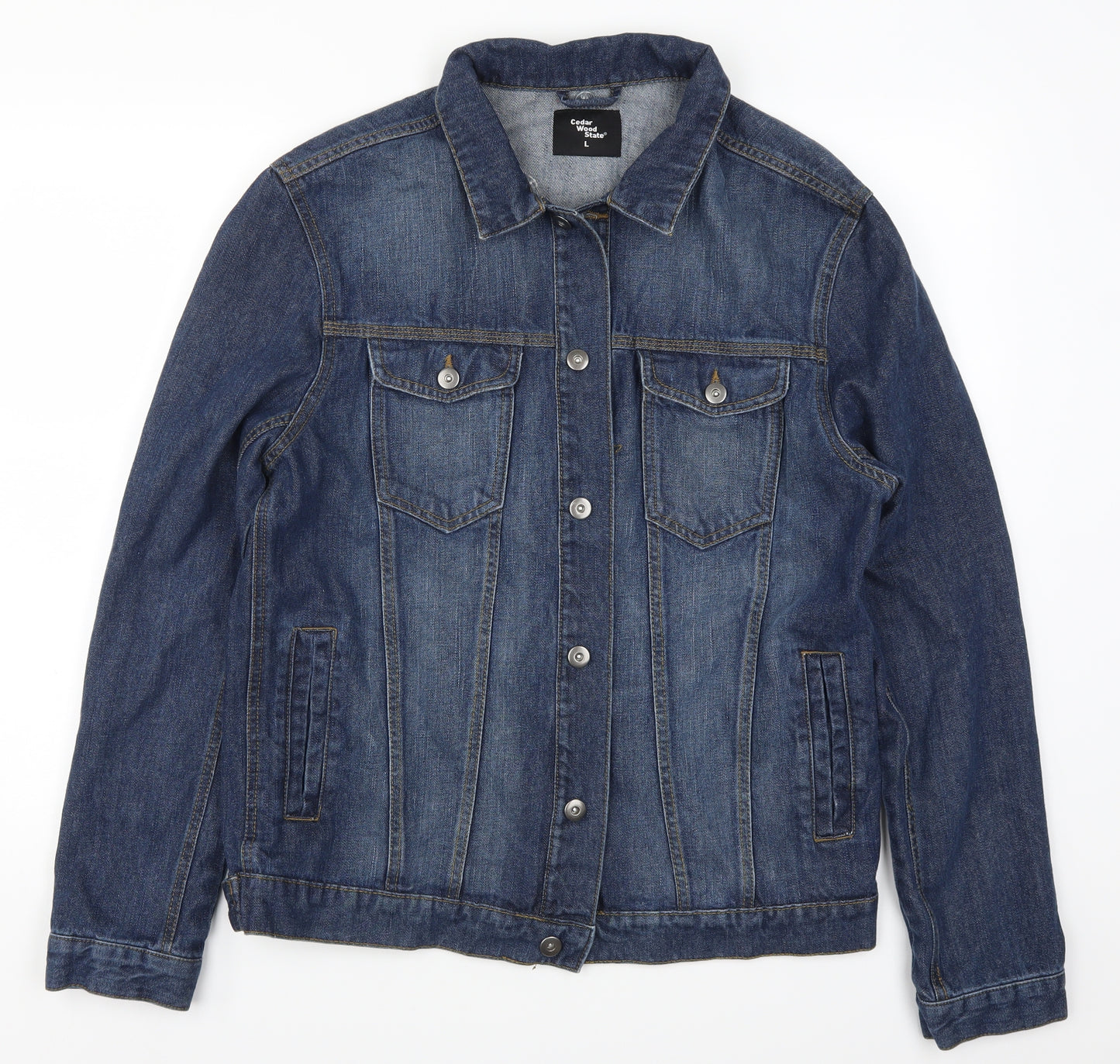 Cedar Wood State Mens Blue  Denim Jacket  Size L