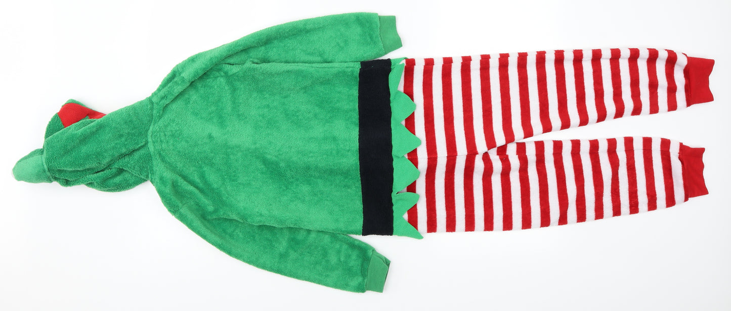 Primark Girls Multicoloured Striped  Top One Piece Size 4-5 Years  - Elf Christmas