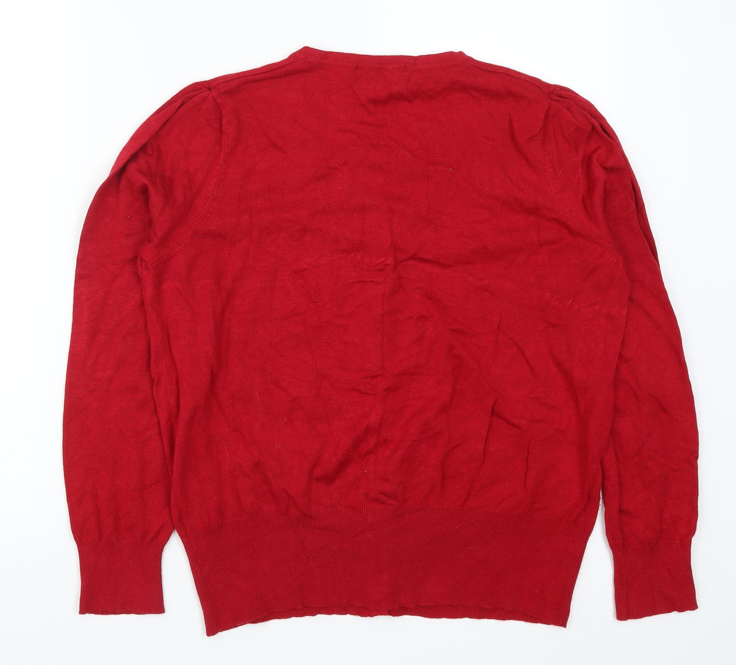Marks and Spencer Womens Red   Cardigan Jumper Size 18