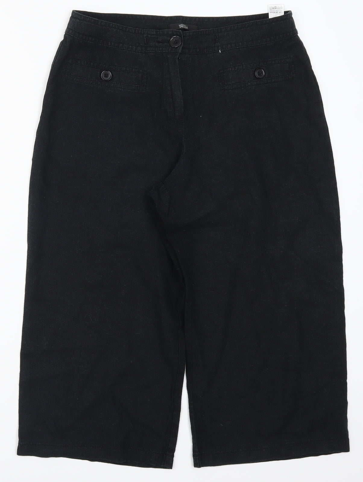 Marks and Spencer Womens Black   Cropped Trousers Size 12