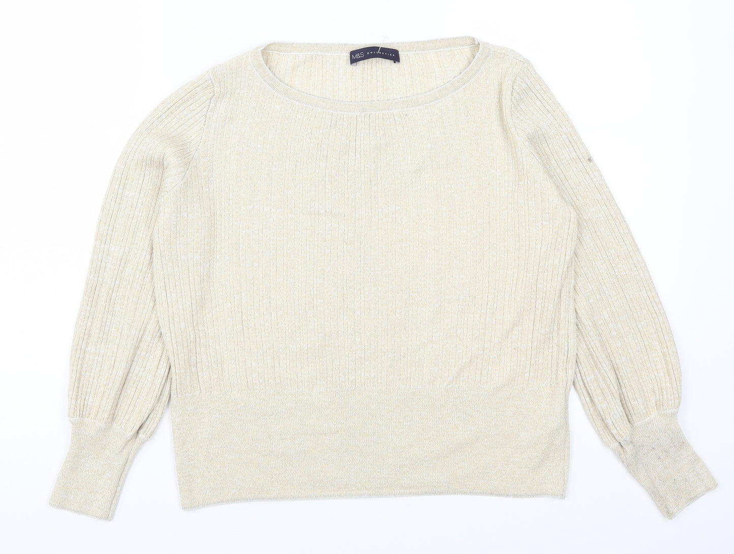 Marks and Spencer Womens Beige   Pullover Jumper Size M