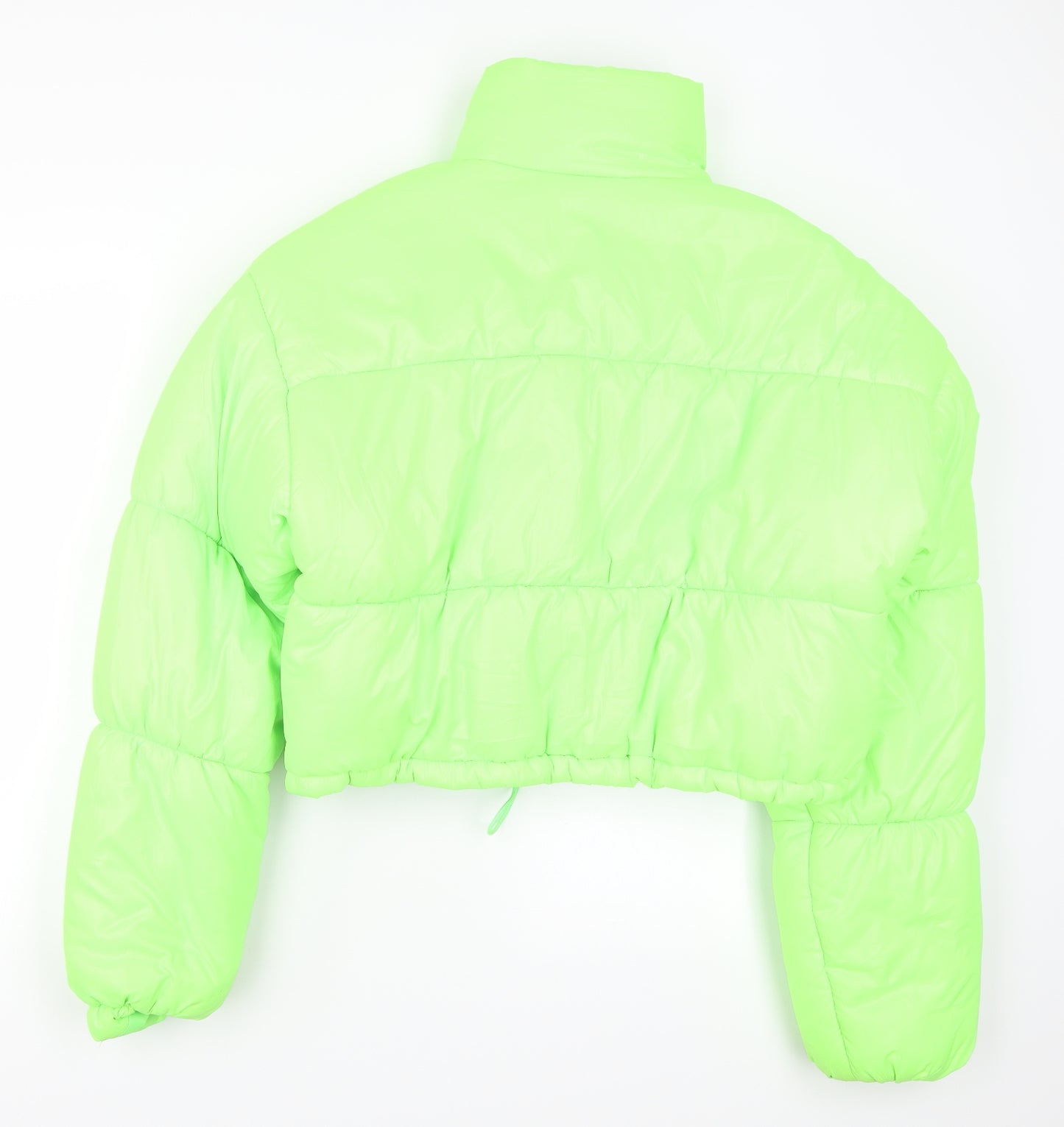 PRETTYLITTLETHING Womens Green   Puffer Jacket Coat Size 10