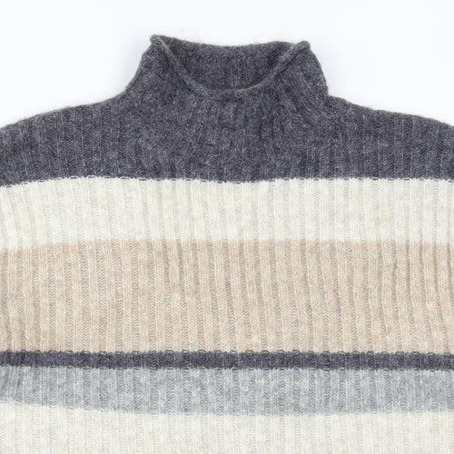 Marks and Spencer Womens Beige Striped Knit Pullover Jumper Size XL
