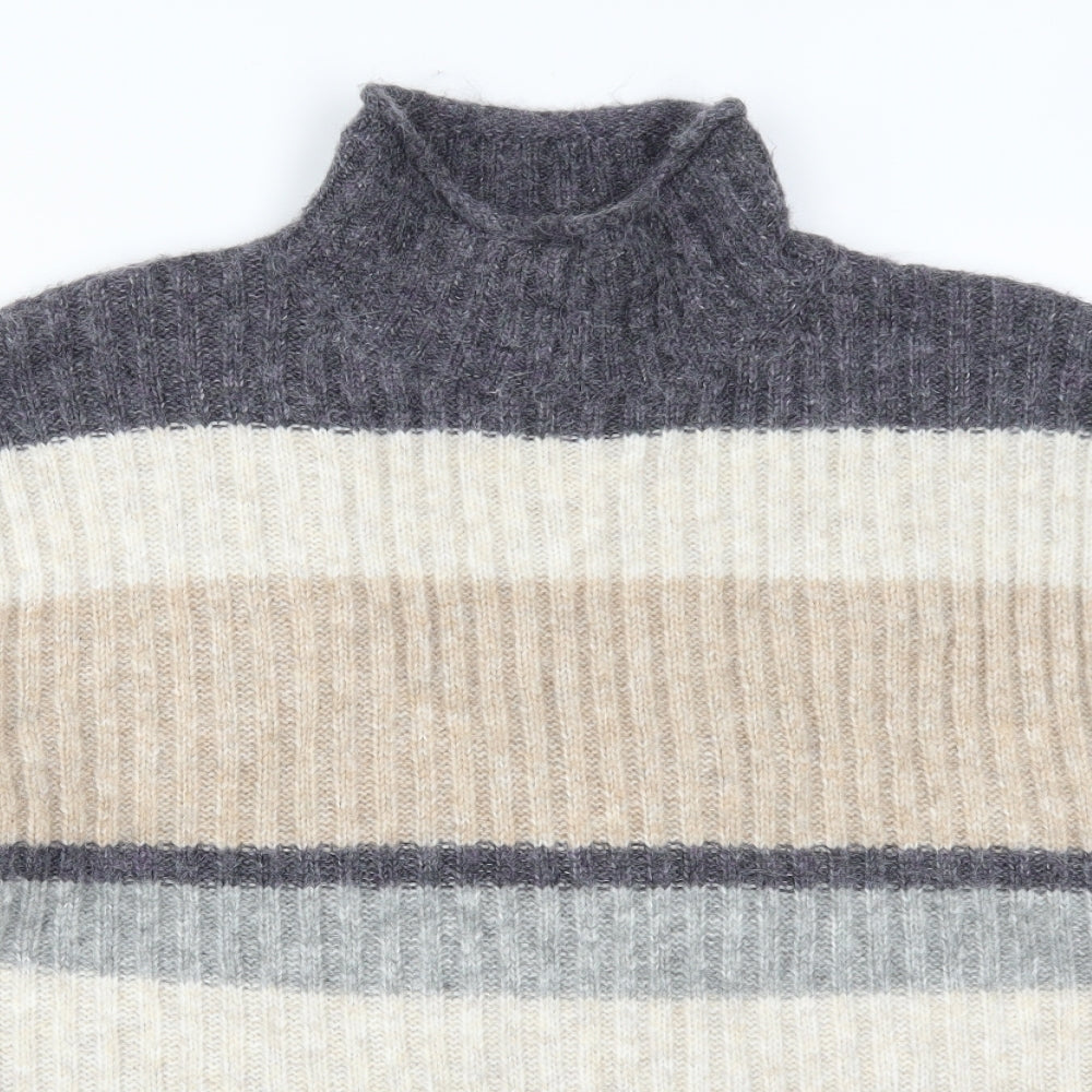Marks and Spencer Womens Beige Striped Knit Pullover Jumper Size XL