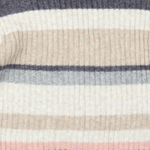 Marks and Spencer Womens Beige Striped Knit Pullover Jumper Size XL