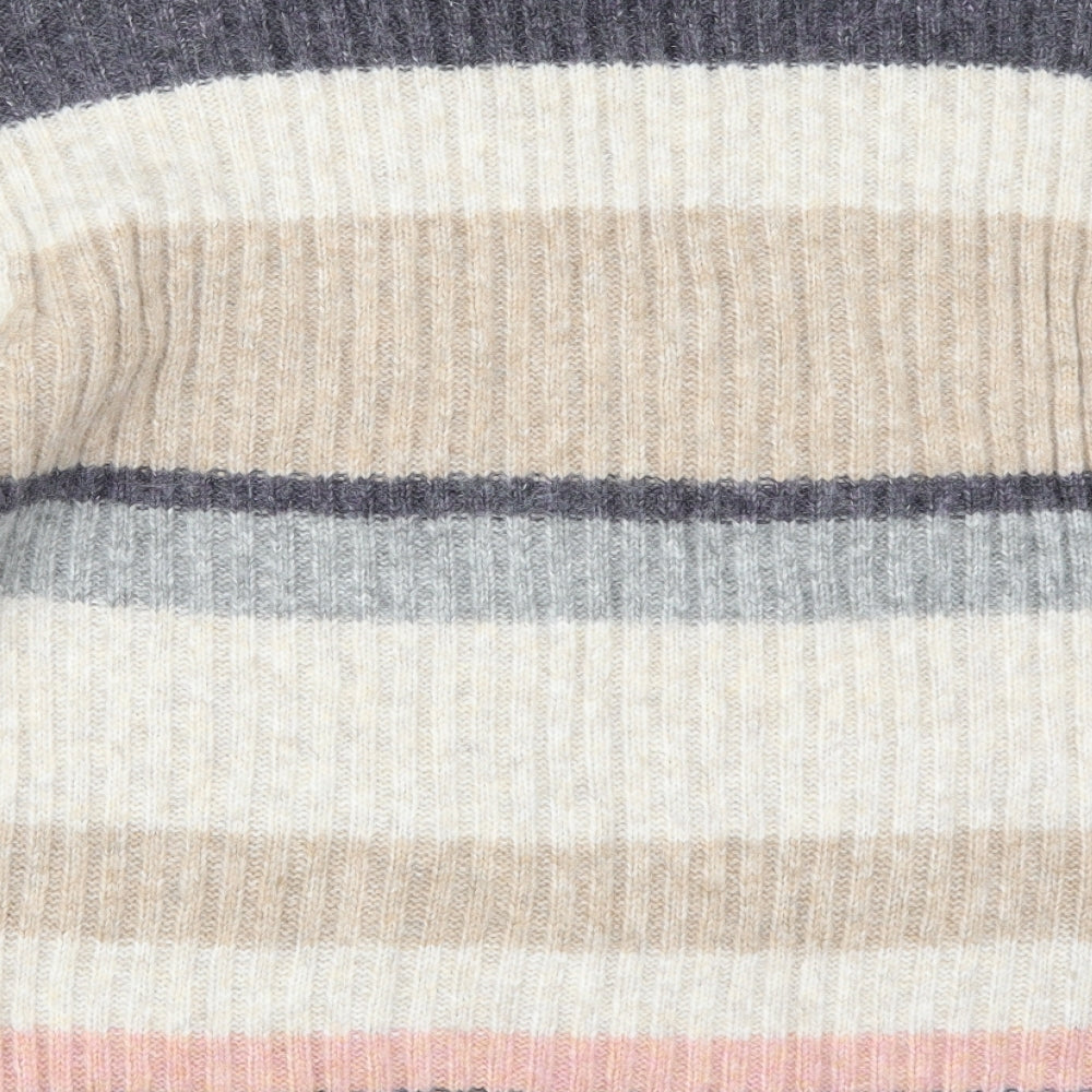 Marks and Spencer Womens Beige Striped Knit Pullover Jumper Size XL