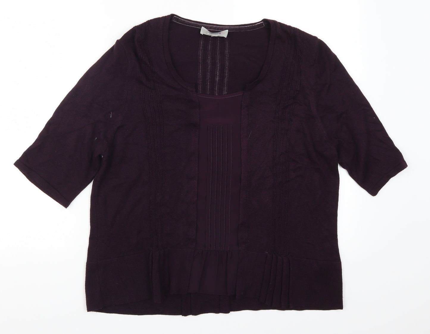 Per Una Womens Purple   Basic T-Shirt Size 18