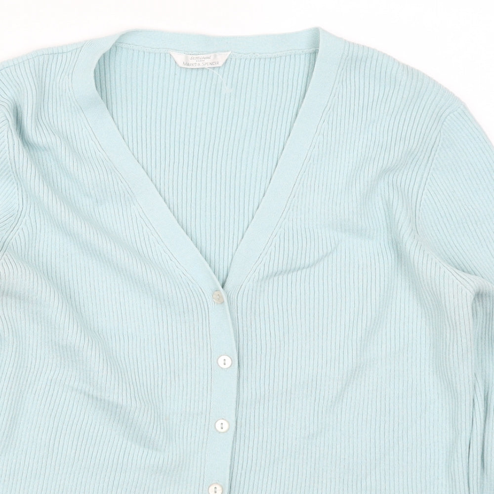 Marks and Spencer Womens Blue   Cardigan Jumper Size 22