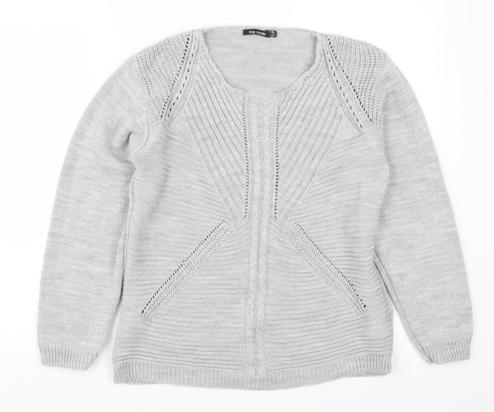 Mia Moda Womens Grey   Pullover Jumper Size S