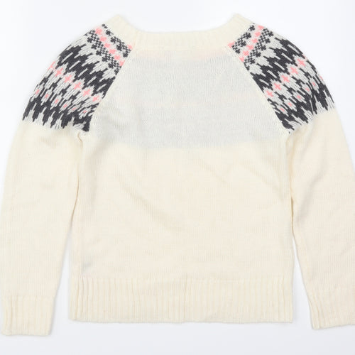 Dorothy Perkins Womens Beige Geometric  Pullover Jumper Size 4