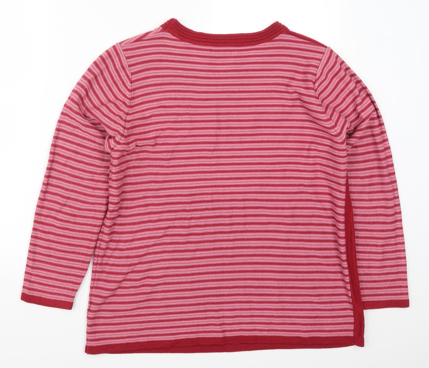 Fay Louise Womens Pink Striped  Pullover Jumper Size XL