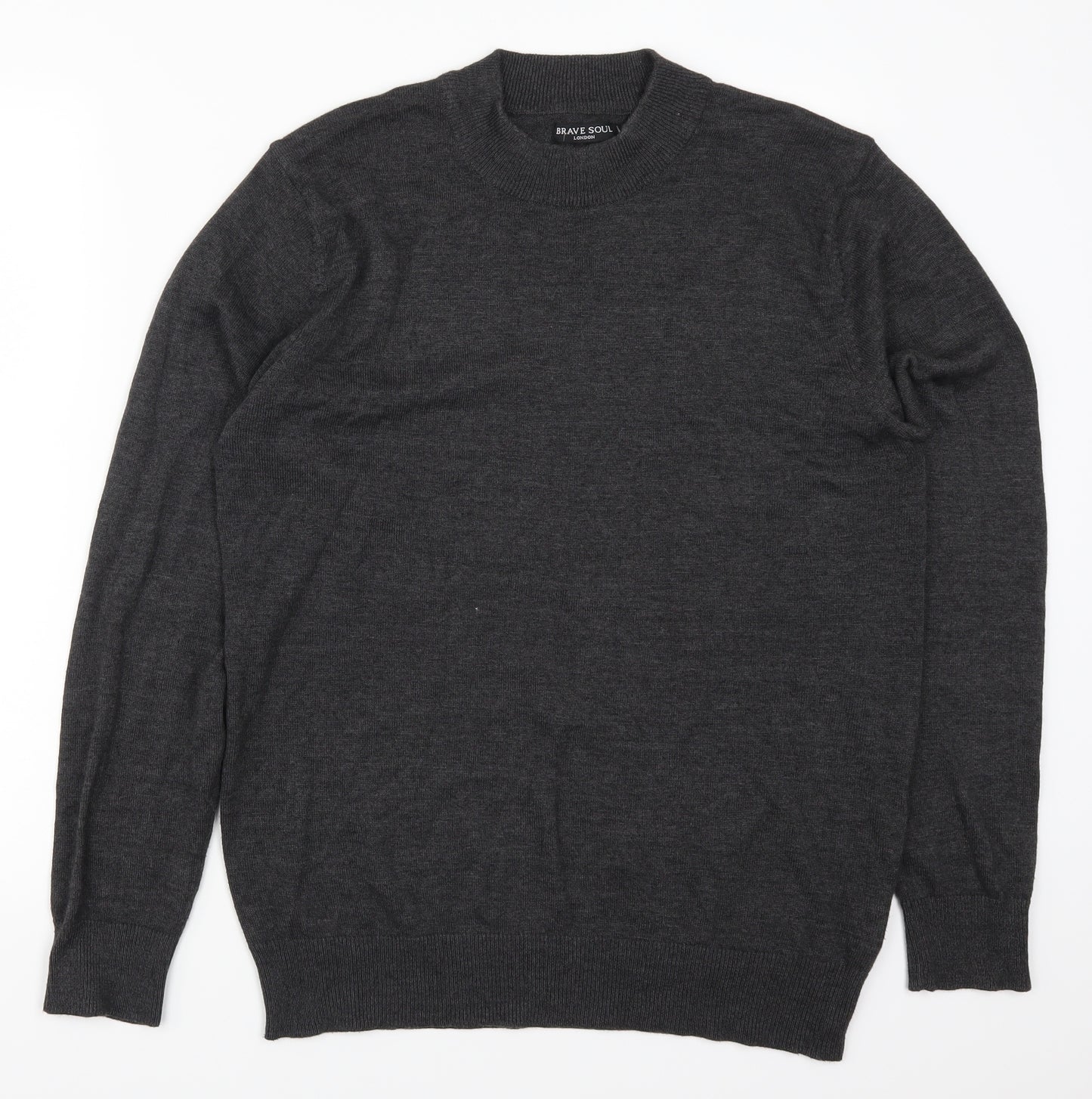 Brave Soul Mens Grey   Pullover Jumper Size L